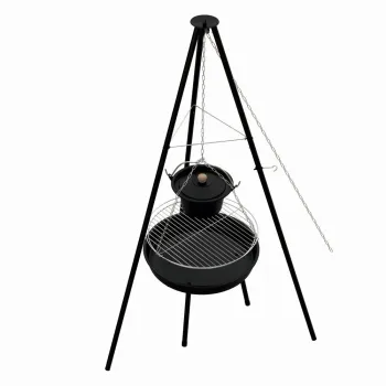 Gratar pe carbuni KLUGMEISTER KY23020A, material otel, suspendat, cu trepied, diametru 49 cm imagine