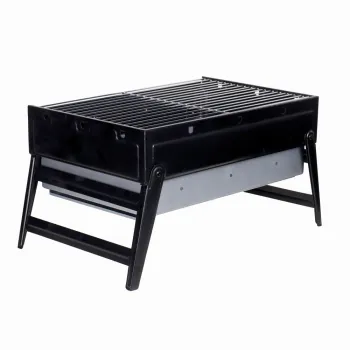 Gratar pe carbuni KLUGMEISTER KYCG02-B, material otel, inaltime gatire 24 cm, dimensini 43.5x29x24 cm imagine