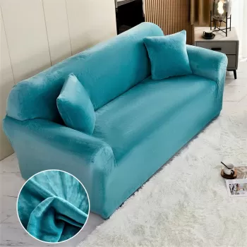 Husa elastica din catifea pentru canapea 2 Locuri imagine