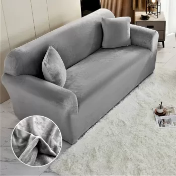 Husa elastica din catifea pentru canapea 2 Locuri imagine