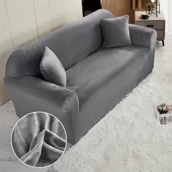 Husa elastica din catifea pentru canapea 2 Locuri imagine