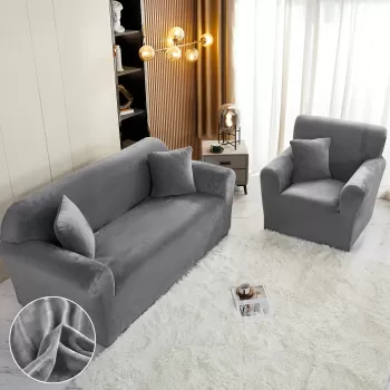 Husa elastica din catifea pentru canapea 3 Locuri imagine