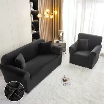 Husa elastica din catifea pentru canapea 3 Locuri imagine