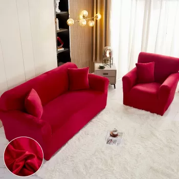 Husa elastica din catifea pentru canapea 3 Locuri imagine