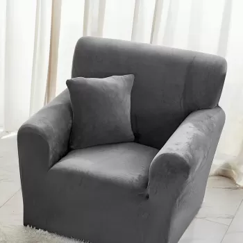 Husa elastica pentru fotoliu din catifea 90 x 130 cm imagine