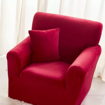 Husa elastica pentru fotoliu din catifea 90 x 130 cm imagine