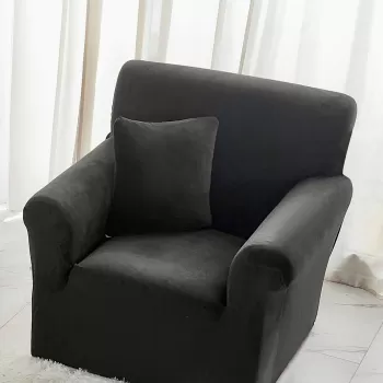 Husa elastica pentru fotoliu din catifea 90 x 130 cm imagine