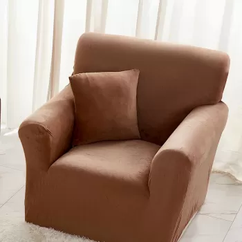 Husa elastica pentru fotoliu din catifea 90 x 130 cm imagine