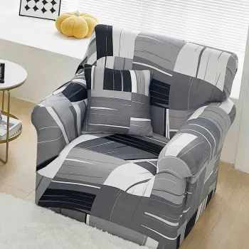 Husa fotoliu din bumbac elastic 90-140 cm imagine