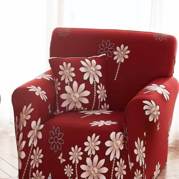 Husa fotoliu din bumbac elastic 90-140 cm imagine