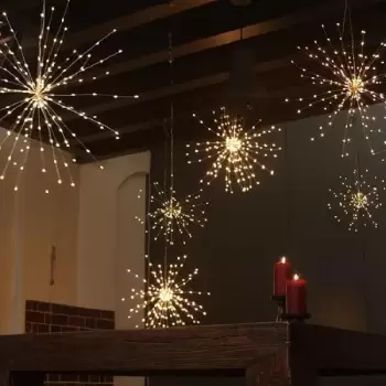 Instalatie Craciun 5 artificii decorative, diametru 34 cm, lungime 3.5M imagine