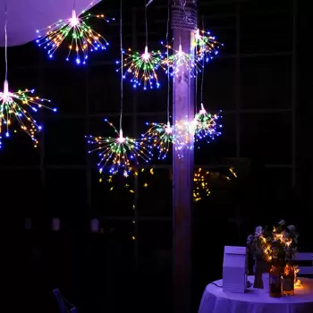 Instalatie Craciun 5 artificii decorative, diametru 34 cm, lungime 3.5M imagine