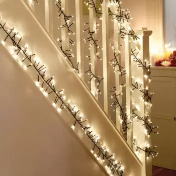 Instalatie Craciun liniara tip cluster, interior-exterior, 500 led, 16m, diverse culori imagine