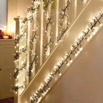 Instalatie Craciun liniara tip cluster, interior-exterior, 960 led, 20 m, diverse culori imagine