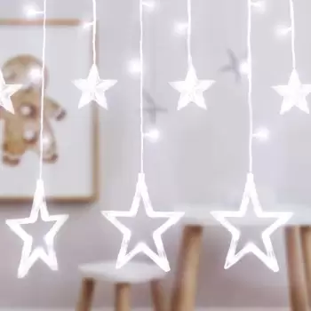 Instalatie Craciun - perdea luminoasa ploaie 12 stele imagine