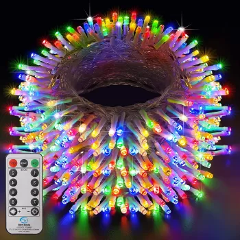 Instalatie de Craciun cu telecomanda, tip liniara, pentru exterior, 1000 led-uri, 100m, diverse culori, IP44 imagine