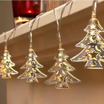 Instalatie LED pentru Craciun cu 20 figurine aurii, 4m, culoare alb cald imagine