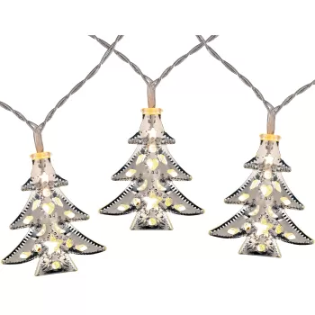 Instalatie LED pentru Craciun cu 20 figurine aurii/argintii, 4m, culoare alb cald imagine