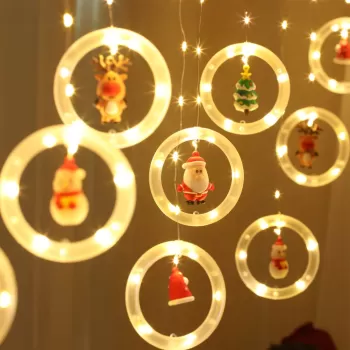 Instalatie LED tip Perdea cu diferite forme pentru Craciun, 4m imagine