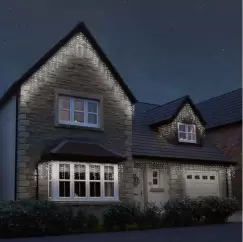 Instalatie pentru Craciun - franjuri, cu 200 LED-uri tip turturi, 8 metri, diverse culori imagine
