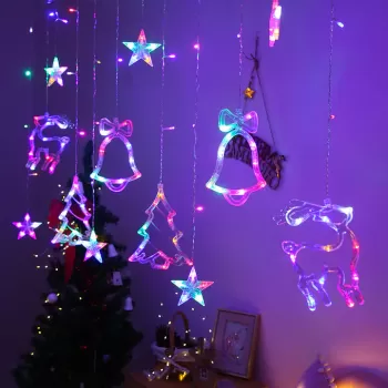 Instalatie tip Perdea luminoasa LED, diferite forme Craciun, 4m imagine