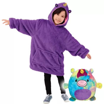 Jucarie de plus 2 in 1, perna si hanorac cu gluga imagine