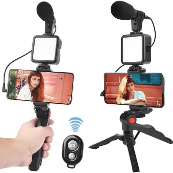 Kit Video suport telefon,lampa led,microfon si trepied KD4920 imagine