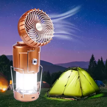 Lampa de camping 2n1, ventilator, incarcare usb , 13x10x21 cm, imagine