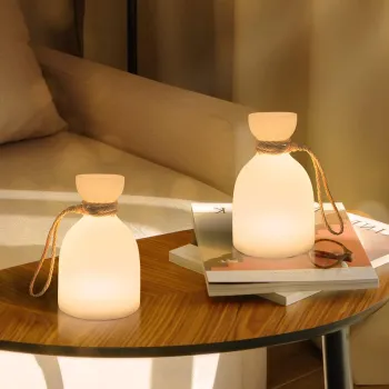 Lampa de masa portabila RGB cu baterie reincarcabila, impermeabila, pentru camping in aer liber, lampa de noptiera pentru acasa imagine