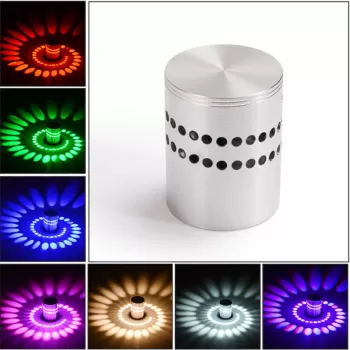 Lampa de perete RGB cu proiectie model spirala, cu telecomanda, 3W imagine