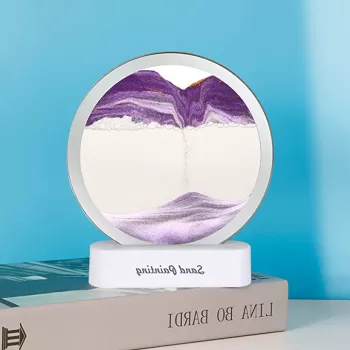 Lampa decorativa tip clepsidra, nisipuri miscatoare, Moving Sand Art imagine