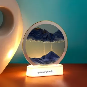 Lampa decorativa tip clepsidra, nisipuri miscatoare, Moving Sand Art imagine