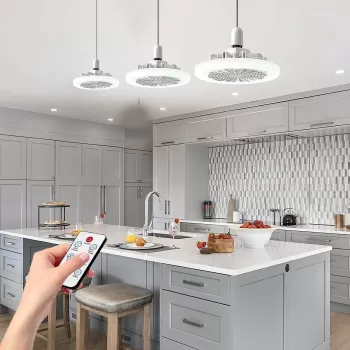 Lampa led cu ventilator si telecomanda, 30W imagine