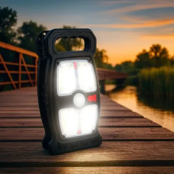 Lampa LED Solara cu senzor de miscare si clip de prindere, Iluminarea utomata, USB Type-C, IP65 imagine