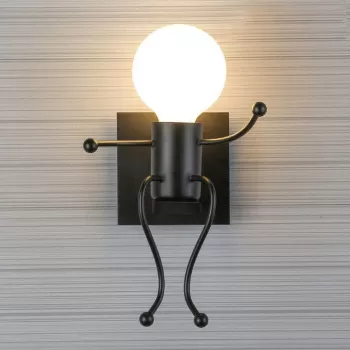 Lampa metalica retro industriala tip humanoid, soclu E27 imagine