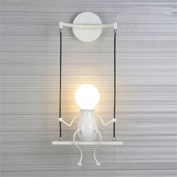 Lampa metalica retro industriala tip humanoid, soclu E27 imagine