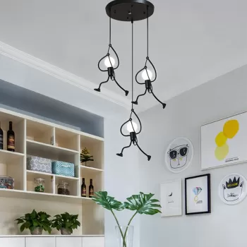 Lampa metalica retro industriala tip humanoid, soclu E27 imagine