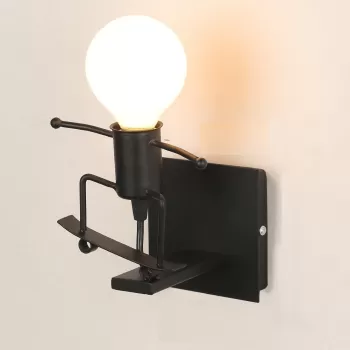Lampa metalica retro industriala tip humanoid, soclu E27 imagine