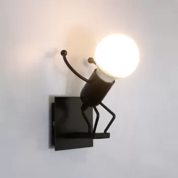 Lampa metalica retro industriala tip humanoid, soclu E27 imagine