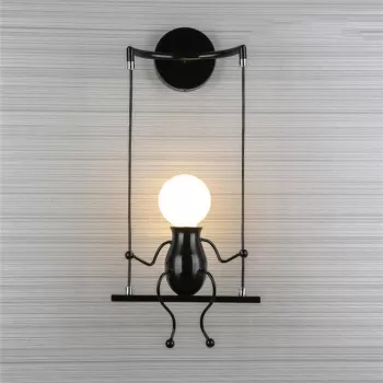 Lampa metalica retro industriala tip humanoid, soclu E27 imagine