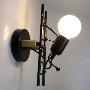 Lampa metalica retro industriala tip humanoid, soclu E27 imagine