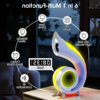 Lampa multifunctionala 6-in-1 cu difuzor Bluetooth si lumini RGB dinamice imagine