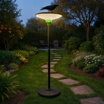 Lampa solara LED 200W, iluminare inteligenta in 3 culori, telecomanda si stalp inclus imagine