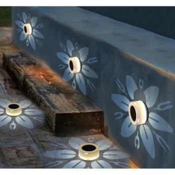 Lampa solara LED decorativa cu proiectie floare, IP65, 5W, alb rece, dimensiuni 12.5 x 6.5 cm, imagine