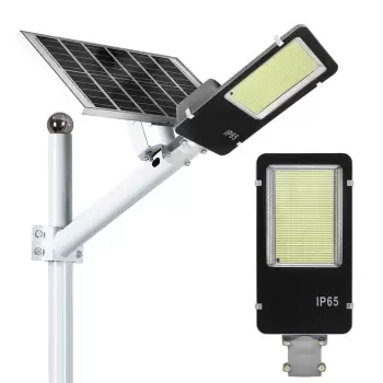 Lampa solara stradala LED SMD, cu panou solar, telecomanda si brat montare imagine