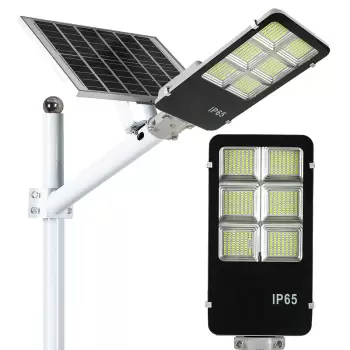 Lampa solara stradala LED SMD, cu panou solar, telecomanda si brat montare imagine