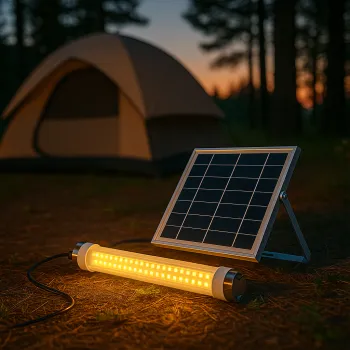 Lampa solara tip neon, Led 36W lumina rece cu panou solar, lungime Tub, 26 cm imagine