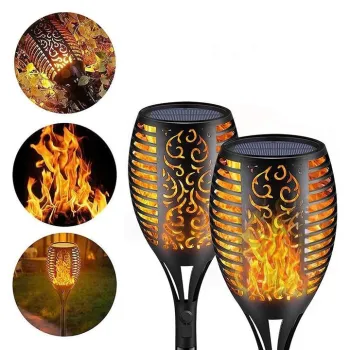 Lampa solara tip torta cu efect flacara, varianta mijlocie 61cm imagine