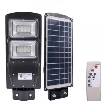 Lampa stradala proiector LED cu Incarcare Solara prin Panou Fotovoltaic + telecomanda imagine