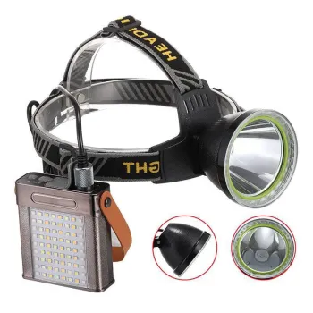Lanterna de cap portabila cu lumina puternica si baterie de 20000mAh, cu LED laser alb pentru camping si lampa laterala cu functie de PoweBank imagine